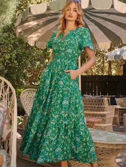 Alina Floral Poplin Maxi Dress