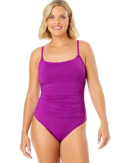 Anne Cole Shirred Maillot One Piece Swimsuit