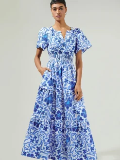 Celeste Floral Poplin Maxi Dress