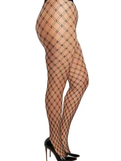 Dreamgirl Double Knitted Fence Net Pantyhose