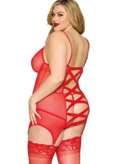 Dreamgirl Mesh Garter Chemise