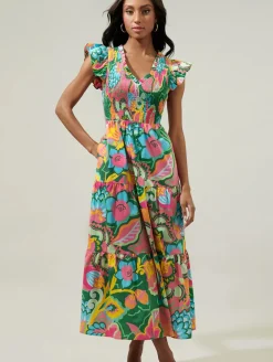 Lanai Sunfire Tiered Maxi Dress