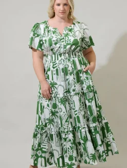 Nala City Palmer Poplin Maxi Dress