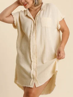 Olivia Cotton Gauze Shirt Dress
