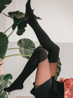Rachel Over-The-Knee Dotted Line Tights - Online Exclusive