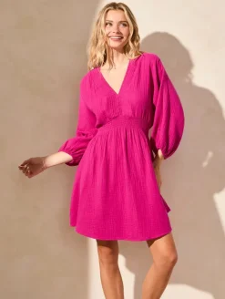 Tribal Puff Sleeve Dress