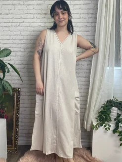 Tribal Sleeveless Cargo Dress
