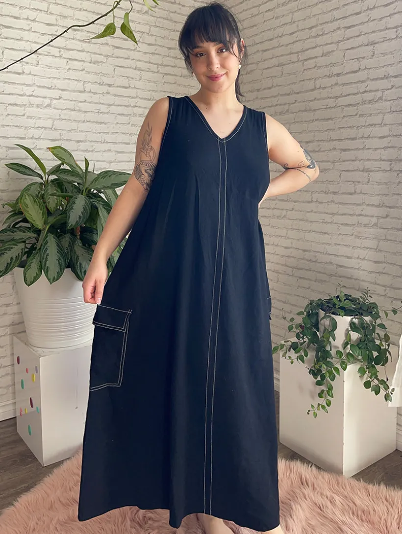 Tribal Sleeveless Cargo Dress