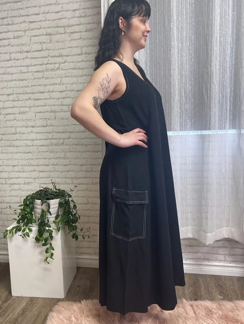 Tribal Sleeveless Cargo Dress