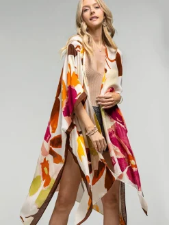Watercolour Floral Open Cover Up